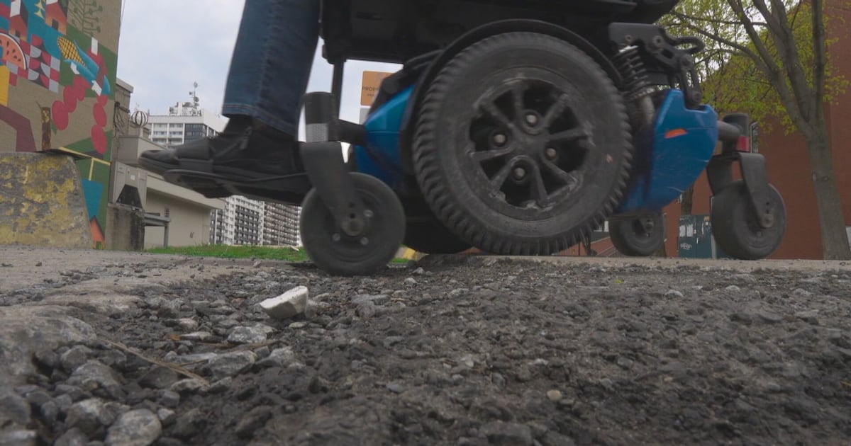 Montreal wheelchair user calls out poor condition of city's sidewalks