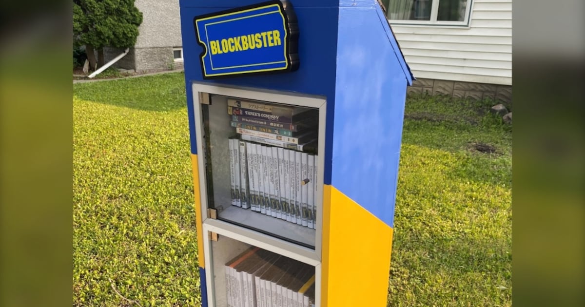 Blockbuster Mini Library Little free Blockbuster set up in Winnipeg