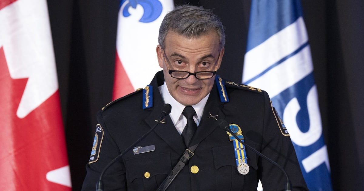 Montreal police chief Fady Dagher speaks in Montreal on Thursday, Jan. 19, 2023. (Ryan Remiorz/The Canadian Press)