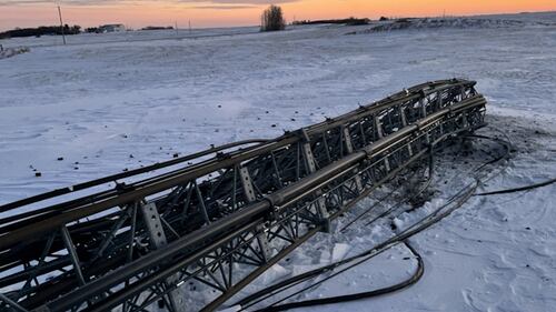 The Telus tower near Daysland, Alta. was vandalised on Dec. 21, 2025. (Source: Telus)