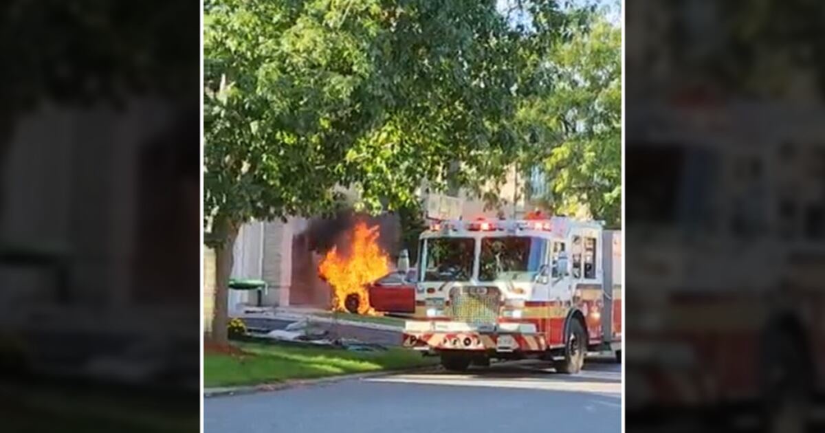 Home undamaged after car bursts into flames in driveway
