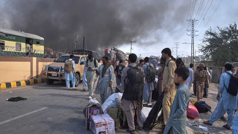 A suicide bombing near a railway track in southwest Pakistan kills at least 23 people