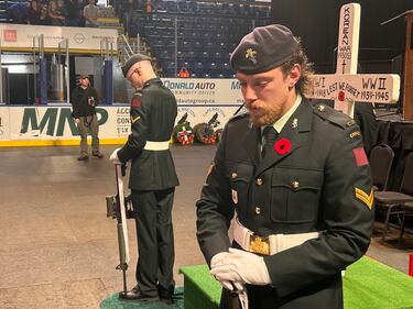 Remembrance Day ceremony at Centre 200 in Sydney, N.S. on Tuesday, Nov. 11, 2025. (CTV Atlantic/ Ryan MacDonald)