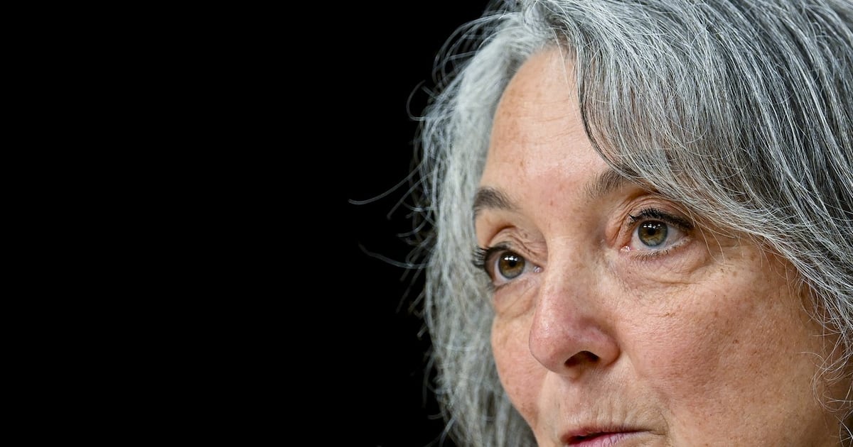 Minister of Environment and Climate Change Julie Dabrusin speaks during a press conference at the National Press Theatre in Ottawa, on Thursday, May 28, 2026. THE CANADIAN PRESS/Spencer Colby