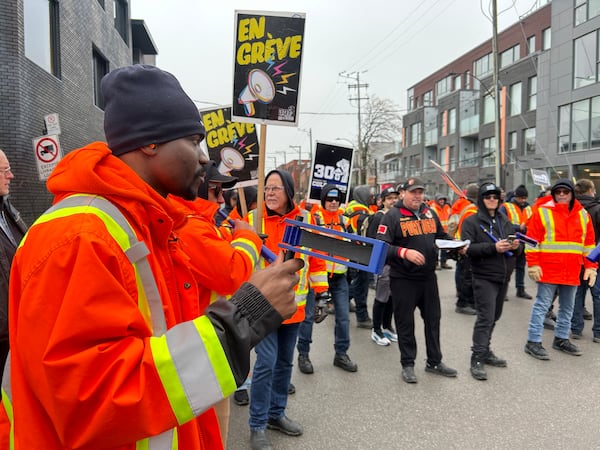 Blue-collar workers protest in front of Montreal City Hall