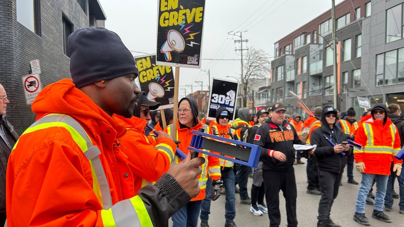 Blue-collar workers protest in front of Montreal City Hall