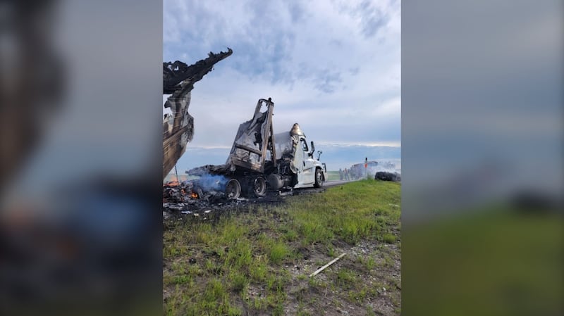 Semi fire prompts Highway 1 closure near Brandon: RCMP