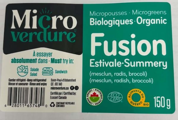 Microgreens from Micro Verdure, Les Fermes Lufa recalled over E. coli risk
