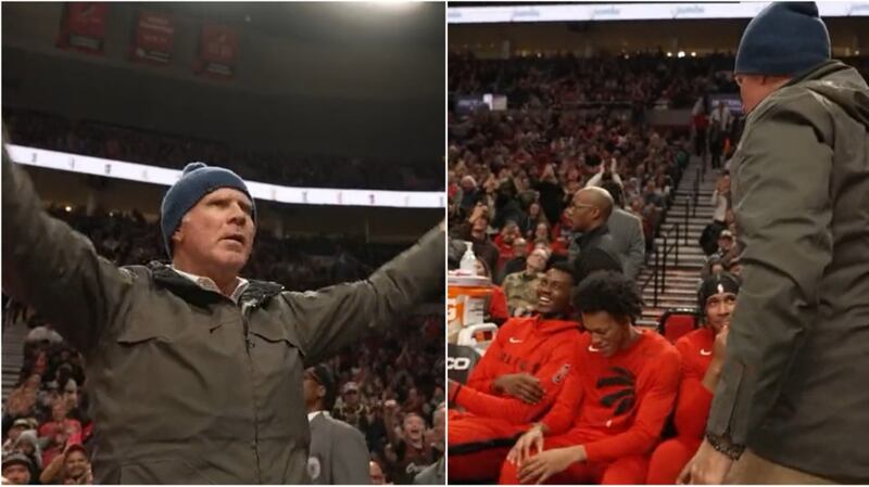Toronto Raptors Bench Will Ferrell captured on video taunting Toronto Raptors bench while ...