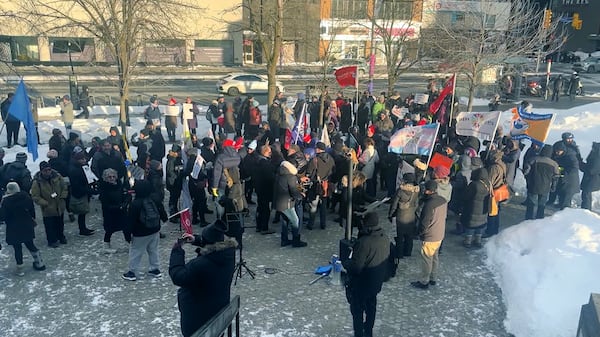 Dozens rally outside TDSB head office amid firing, suspension of 10 teachers at east Toronto school