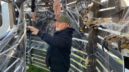Robert Whittaker is seen at the Halloween Display on his property in West Riverview, N.B. (CTV/Derek Haggett)