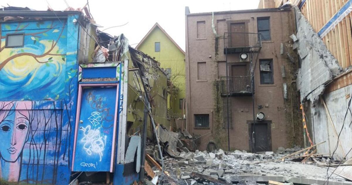 Crews assessing damage after partial building collapse