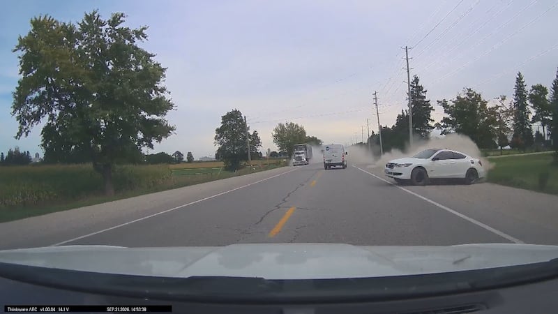 Speed blamed for sideswipe on Line 86 in Wellesley Township