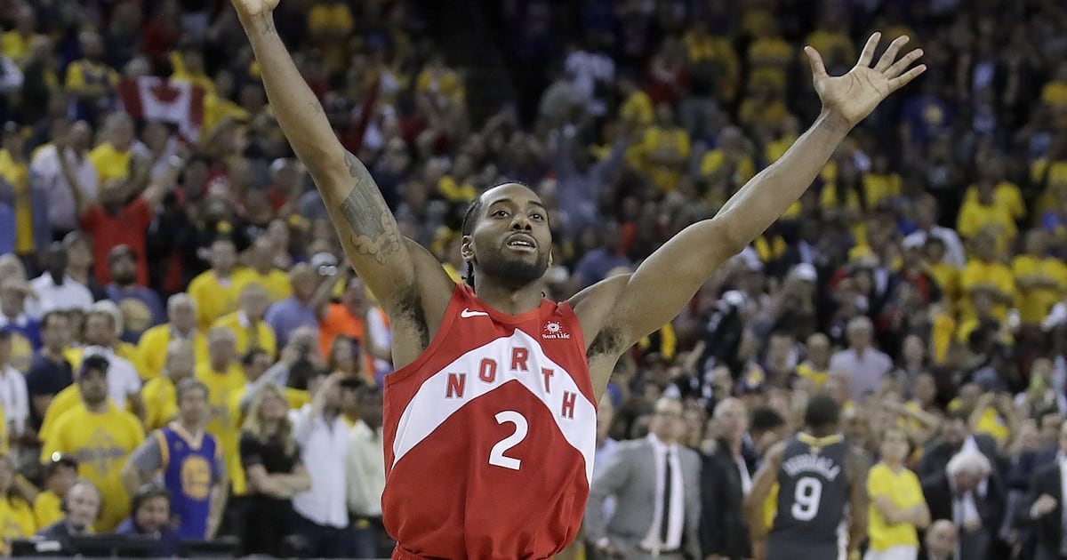 Photo: ctvnews.ca Toronto Raptors forward Kawhi Leonard celebrates after the Raptors defeated the Golden State Warriors in Game 6 of the NBA
