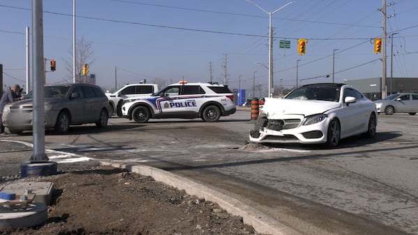 Two-vehicle collision in London sends two to hospital