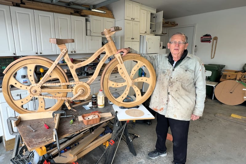 Birch, walnut, oak and maple: Calgary retiree crafts one-of-a-kind wooden bicycle