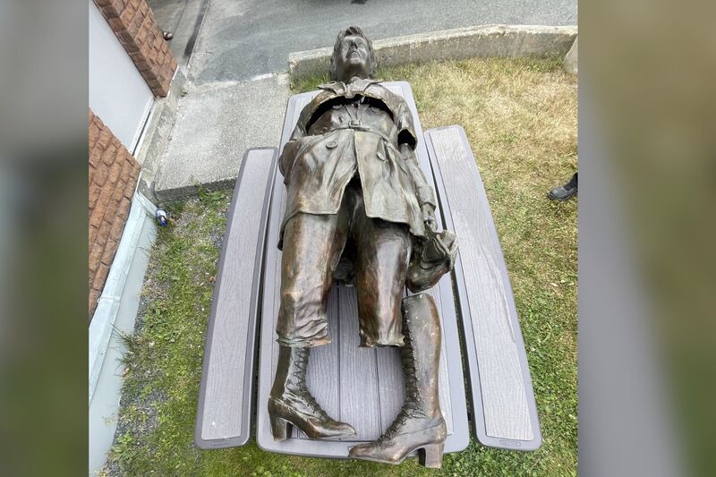 With fanfare and a flyover, Amelia Earhart statue returns to Harbour Grace