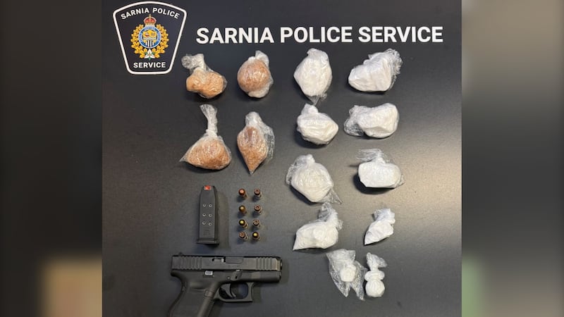 Sarnia police lay trafficking, firearms charges after search nets cocaine, meth and gun