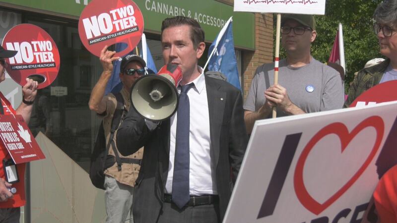 Calgary Residents Rally Against Two-Tier Health Care Proposals