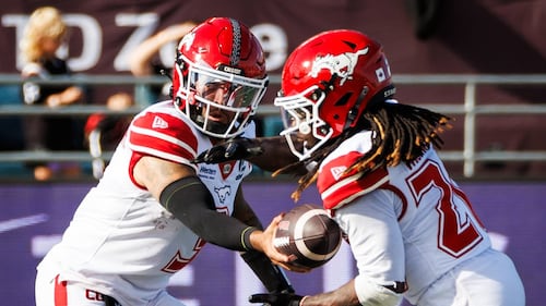 Stampeders keep playoff hopes alive with 45-31 victory over winless Redblacks