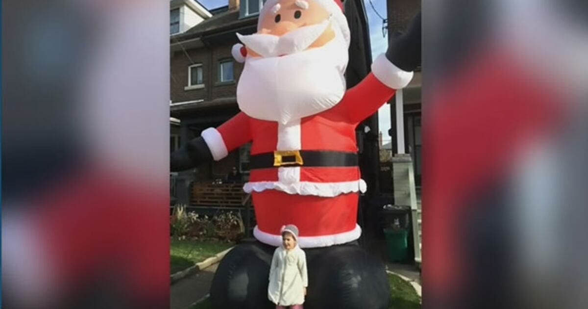 Inflatable Santa Claus slashed in Little Italy neighbourhood
