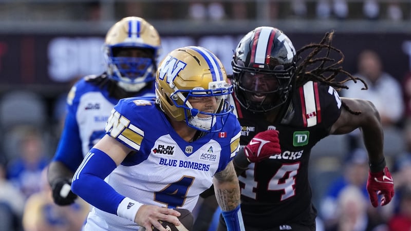 Blue Bombers rally to beat winless Redblacks 36-34 in overtime