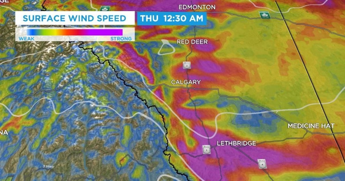 Big change overnight including strong wind and nocturnal lightning