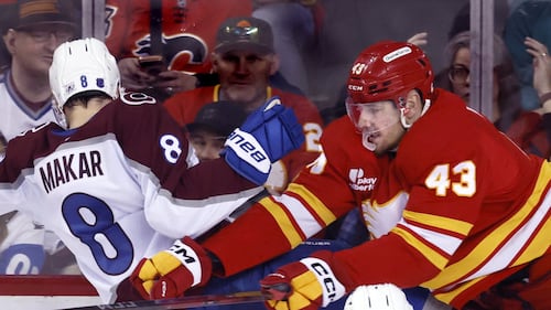 Makar enjoys three-point game against Flames in return to Avalanche lineup