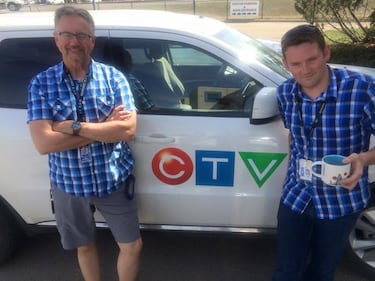 Galen and former CTV News Edmonton videographer Martin Weaver. (Credit: Galen McDougall)
