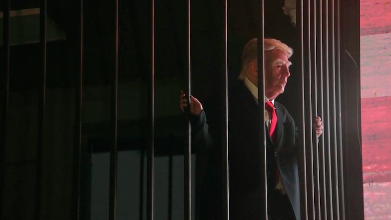 Trump behind bars... in Tehran propaganda installation