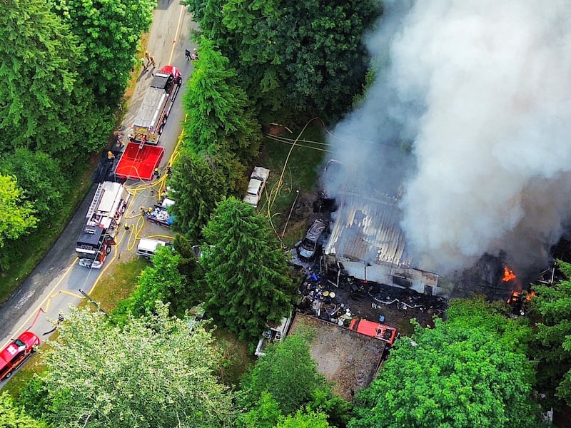 Senior burned, woman missing after B.C. house fire