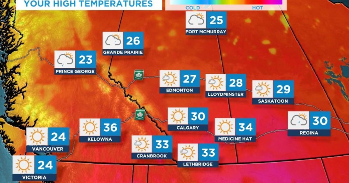 Heat warning in Calgary to start long weekend; cooler weather expected by Sunday