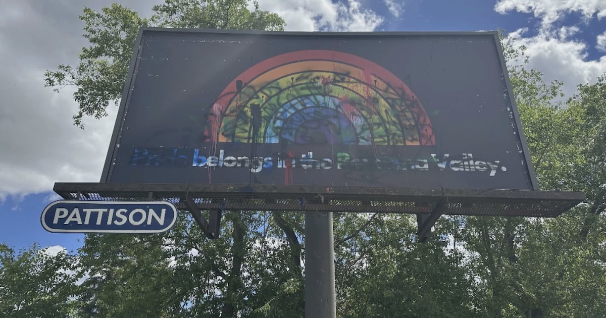 A Pride billboard was vandalized in a Manitoba community. Here is how the community is responding