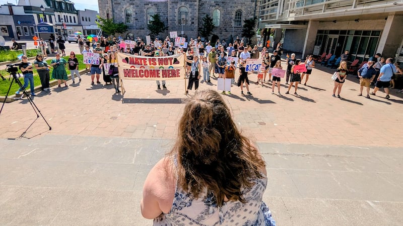Cambridge protest supports teen’s Pride speech
