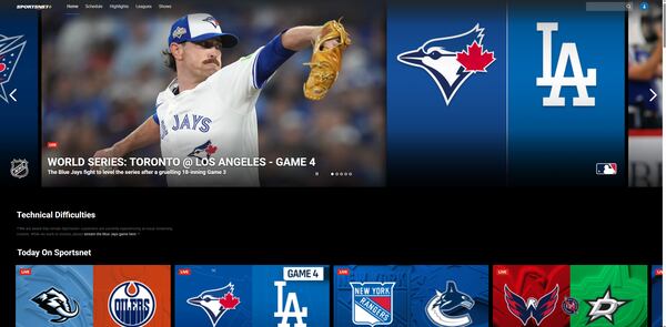 Sportsnet+ experiences major streaming disruption during Game 4 of World Series