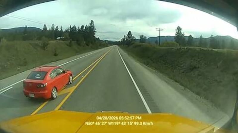 Dangerous pass on B.C. highway caught on video ends with Alberta driver’s vehicle impounded