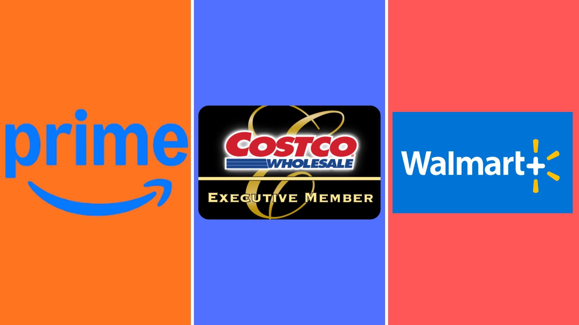Logos for Amazon, Costco, and Walmart memberships.
