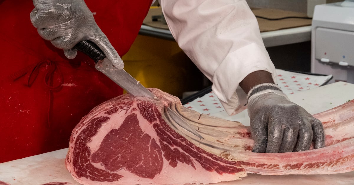 Raw beef displayed for sale in Canada