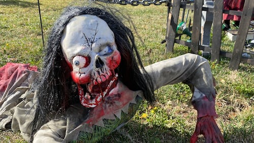 Halloween decorations are seen at the Halloween Display in the Whittaker's property in West Riverview, N.B. (CTV/Derek Haggett)