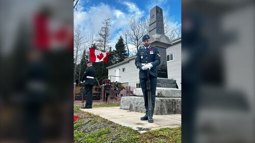 Remembrance Day ceremony in New Ross, N.S. on Tuesday, Nov. 11, 2025. (CTV Atlantic/ Jonathan MacInnis)
