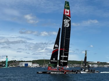Picture of Canada’s Northstar Sail GP vessel in the Halifax Harbour. (Callum Smith/CTV News)