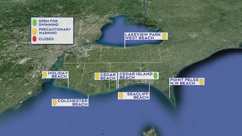 Swimming not recommended at five beaches in Windsor-Essex