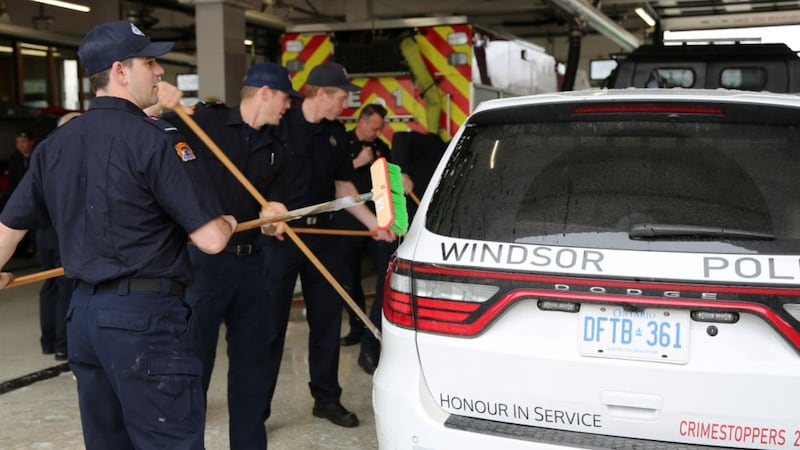A bet is a bet: Windsor police collect winnings following Battle of the Badges charity hockey game