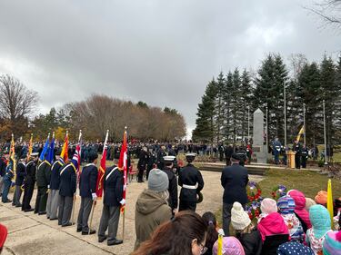 Remembrance Day ceremony in Oromocto, N.B. on Tuesday, Nov. 11, 2025. (CTV Atlantic/ Nick Moore)
