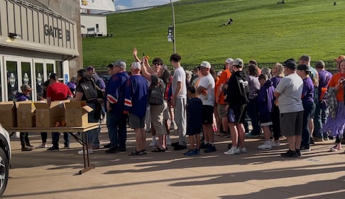 Fans line up at the Brunswick/Duke Street entrance. The line started an hour before the doors opened. (CTV/Marnie Ells)