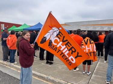 More than a hundred people attended a ceremony on Cape Breton’s Membertou First Nation Wednesday for National Day for Truth and Reconciliation. (Ryan MacDonald/CTV News)