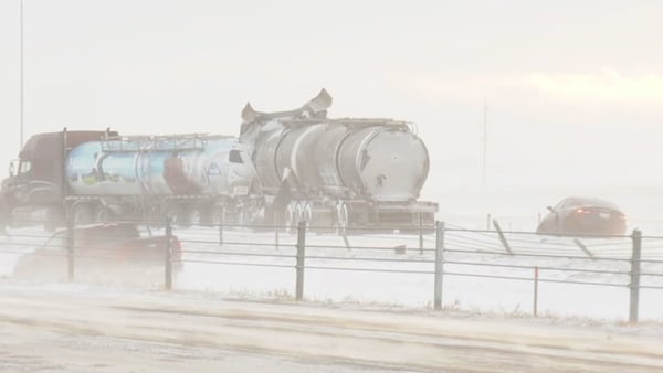 QEII closed due to 80-to-100 vehicle collision north of Calgary