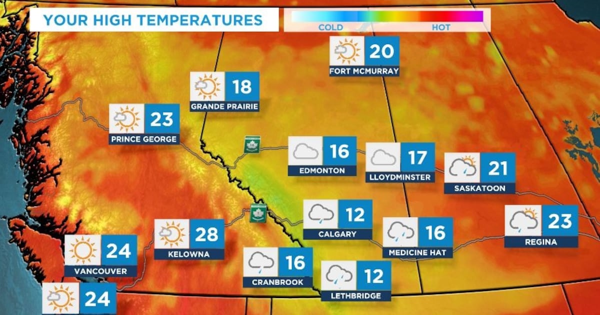 Calgary weather: A cool and wet Thursday, followed by light rain Friday