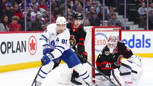 Short-handed Senators do enough to beat falling Maple Leafs 3-1