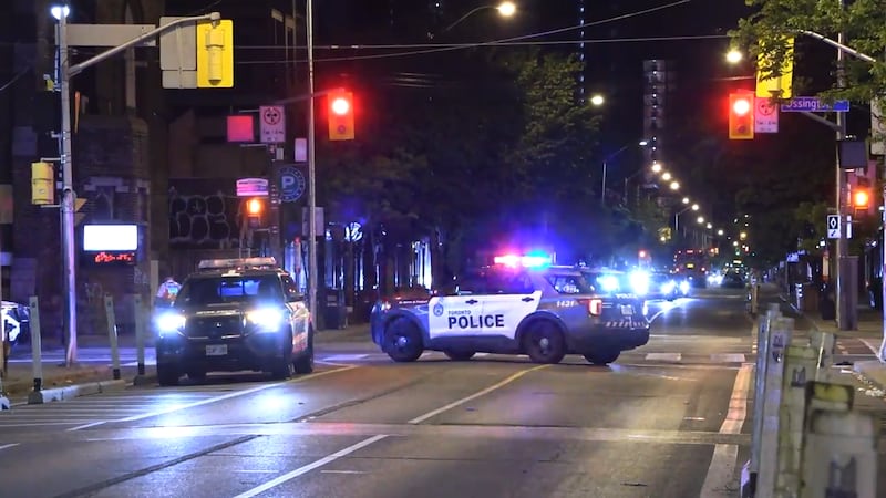 Woman rushed to hospital after overnight collision in Toronto’s west end